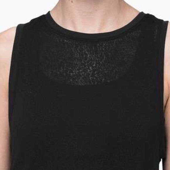 NWT New LULULEMON Meet Halfway Open Back Tank Black Mesh Lace Texture PSHT 10 - Picture 5 of 7